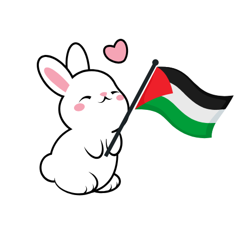 Cute bunny supporting Palestine